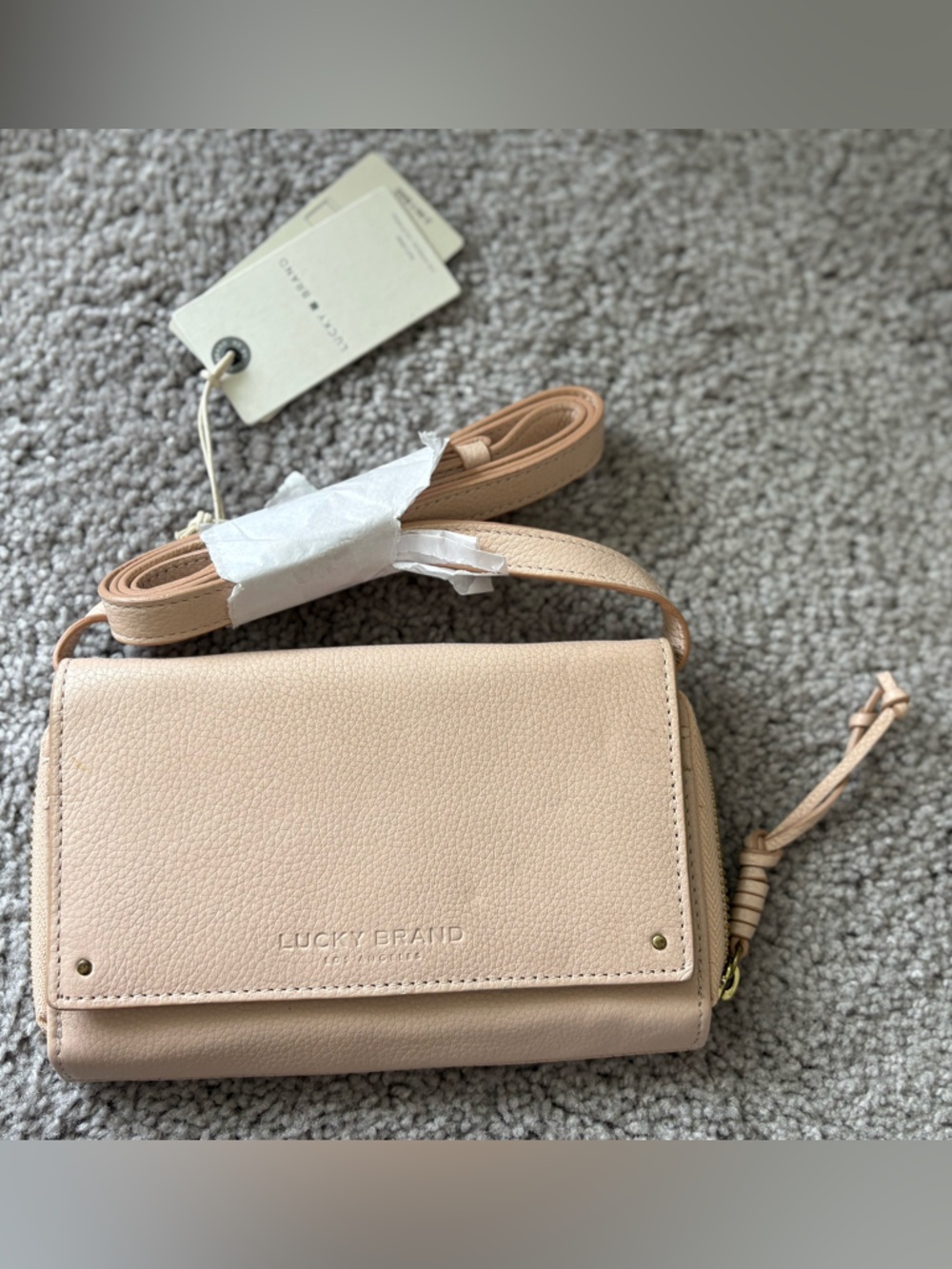 Lucky Brand Blush Leather Crossbody Bag